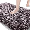 Yimobra Bathroom Rugs Non Slip, Bath Mats Super Absorbent Chenille Bath Shaggy Mats, Plush Carpets Mat for Kids Tub, Shower, Bathtub and Bath Room, Machine Wash Dry Rugs, 70 x 24 Inches, Gray Purple